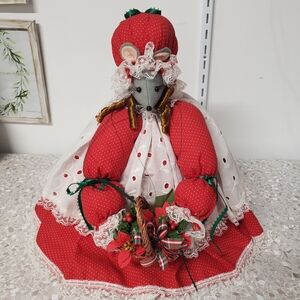 Vintage Handmade Mouse Doll Country Farmhouse Decor Shelf Sitter Cottagecore